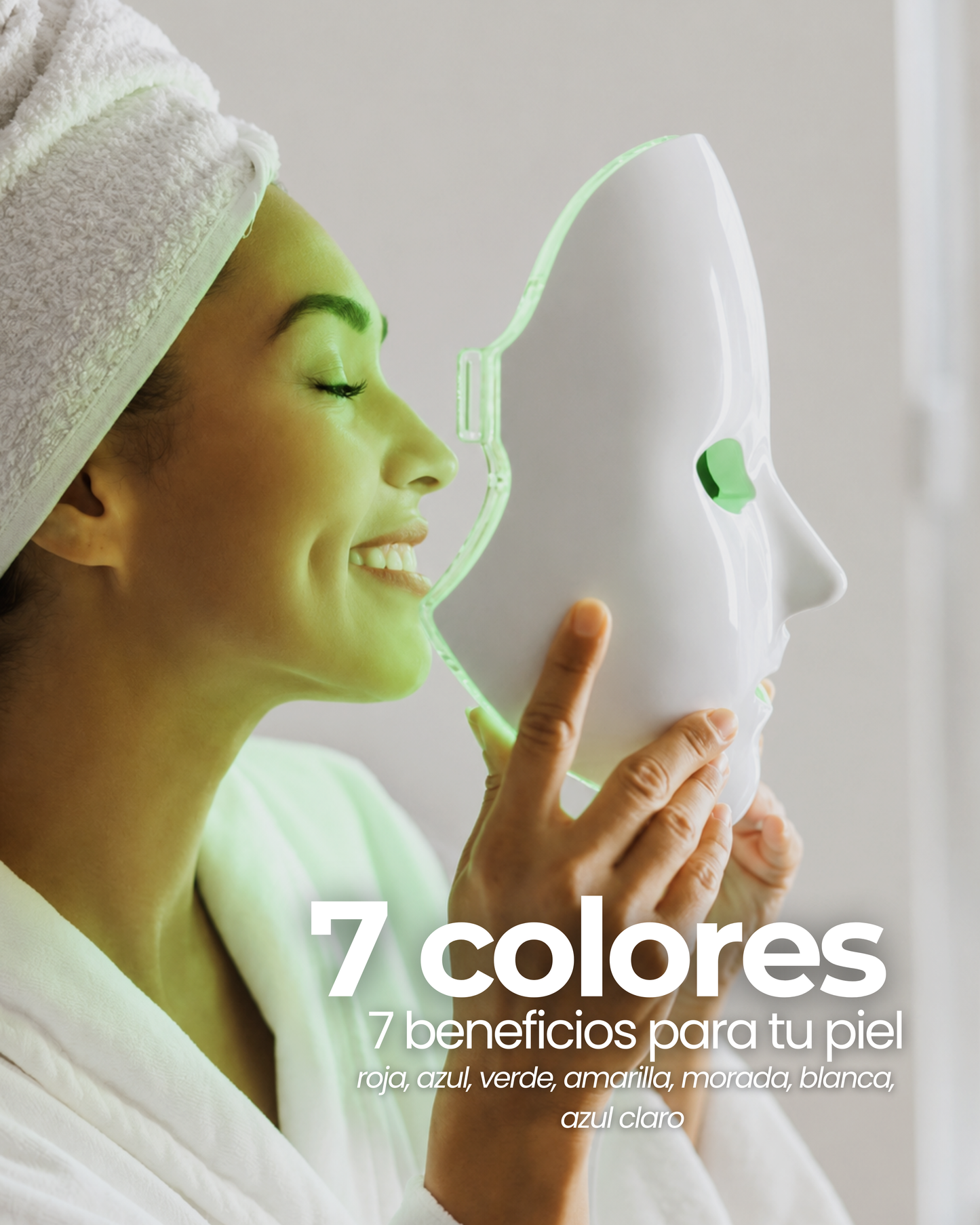 Máscara facial luz led